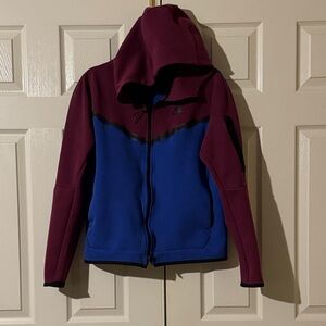 Nike Tech Men’s Maroon and Blue Bomber Jacket